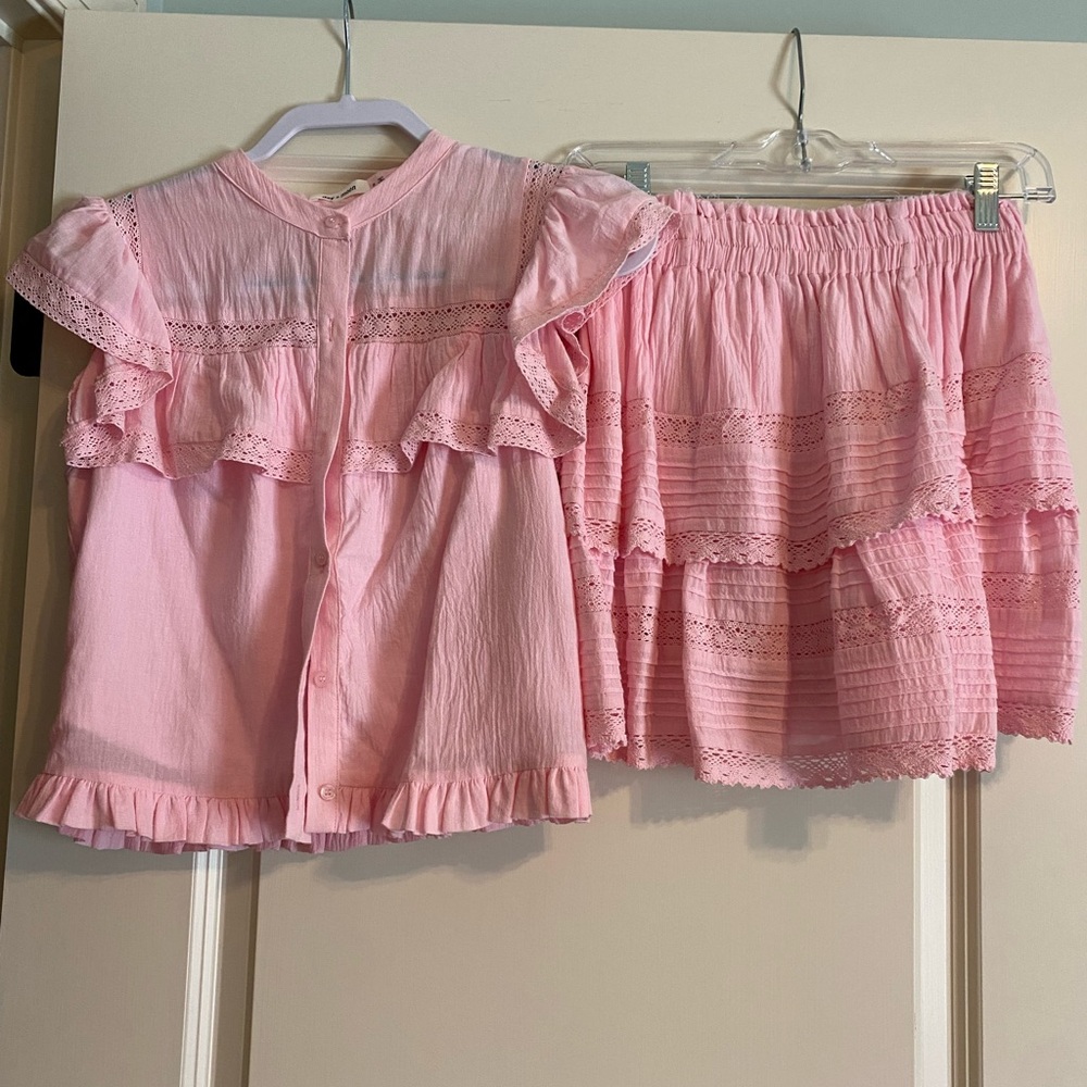 Day + Moon pink top and skort set